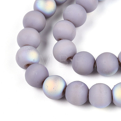 Frosted Opaque Glass Beads Strands LS-GLAA-T032-P8mm-MBB07-1