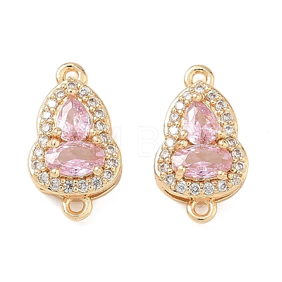 Brass Micro Pave Cubic Zirconia Links Connector Charms KK-K351-77G-05-1