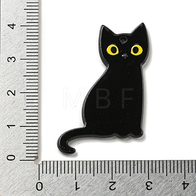 Halloween Black Cat Acrylic Pendants MACR-U005-01A-1