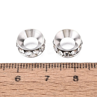 Brass Rhinestone Rondelle Space Beads RB-N054-01S-1
