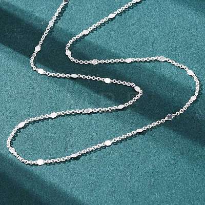 1MM Brass Cable Chain Necklace for Women Men KK-P302-02S-1