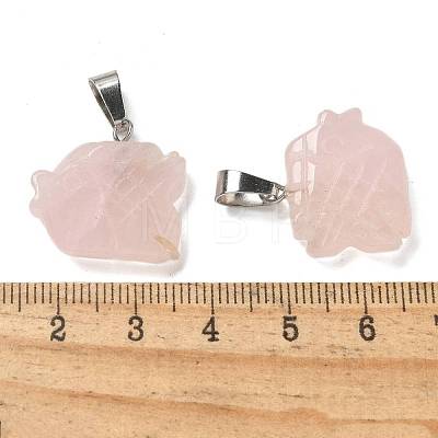 Natural Rose Quartz Pendants G-B127-16P-01-1