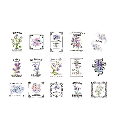 30Pcs Flower Pattern PET Sticker PW-WG72104-05-1