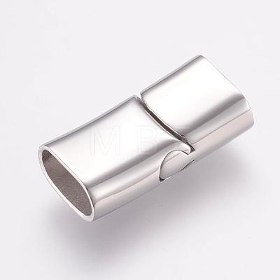 Tarnish Resistant 304 Stainless Steel Magnetic Clasps with Glue-in Ends STAS-G136-05P-1