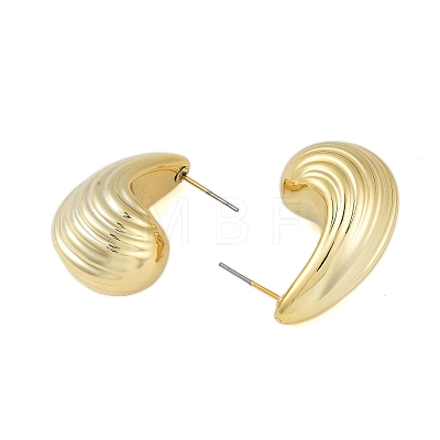 Teardrop CCB Plastic Stud Earrings for Women EJEW-Q382-03G-1