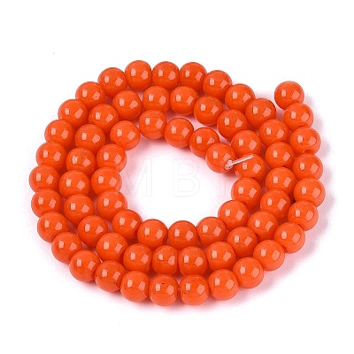 Opaque Solid Color Glass Beads Strands GLAA-T032-P6mm-M-1