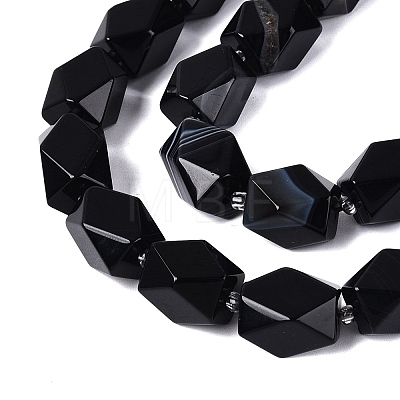 Natural Black Agate(Dyed & Heated) Beads Strands G-Q608-11A-1