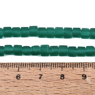 Transparent Frosted Glass Beads Strands GLAA-N072-01A-A09-1