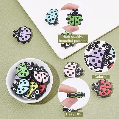 12Pcs 6 Colors Food Grade Eco-Friendly Silicone Beads SIL-CA0001-18-1