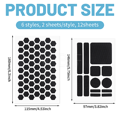 12 Sheets 6 Styles PEVA Anti-Slip Stickers AJEW-CA0005-59-1