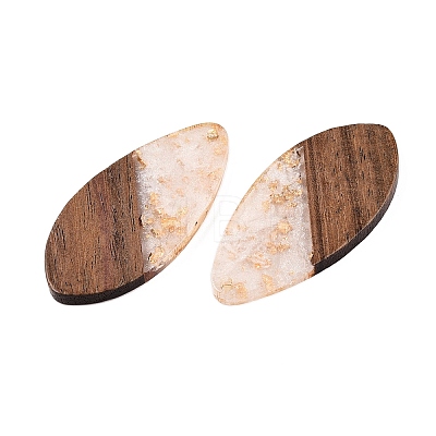 Transparent Resin and Walnut Wood Pendants RESI-T057-05N-1