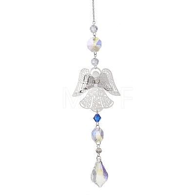 Glass Teardrop Hanging Suncatchers HJEW-JM04755-02-1