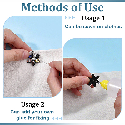 16Pcs Glass Sew On Patches PATC-FG0003-86C-1
