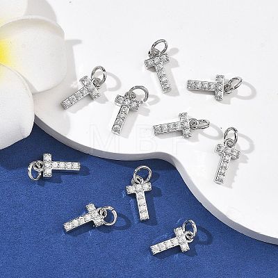 SHEGRACE Brass Micro Pave Clear Cubic Zirconia Pendants XGRQ29361-394P-T-1
