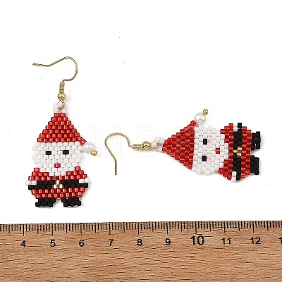 Christmas Glass Dangle Earrings EJEW-MZ00804-1