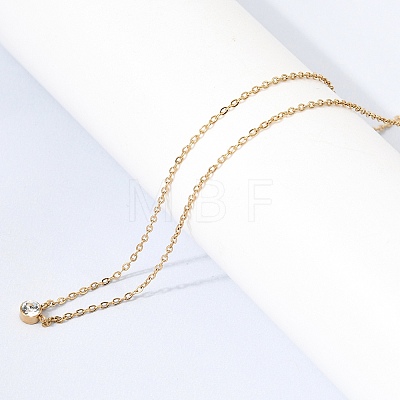 304 Stainless Steel Rhinestone Pendant Necklaces NJEW-K305-07G-1