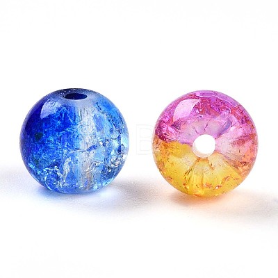 Baking Painted Transparent Crackle Glass Beads DGLA-Q018-8mm-M01-1