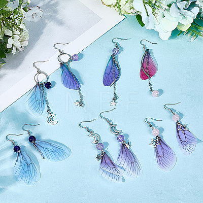 8pairs Brass Dangle Earrings EJEW-SC00002-1