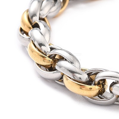 304 Stainless Steel Rope Chain Bracelet for Men Women BJEW-Z011-19GP-1