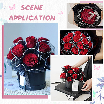 Gorgecraft 2 Bags Organza Flower Wrapping Bouquet Paper DIY-GF0009-26C-1