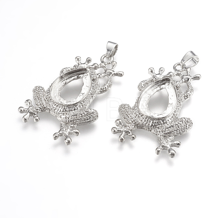 Alloy Pendant Cabochon Open Back Settings PALLOY-K099-09P-1