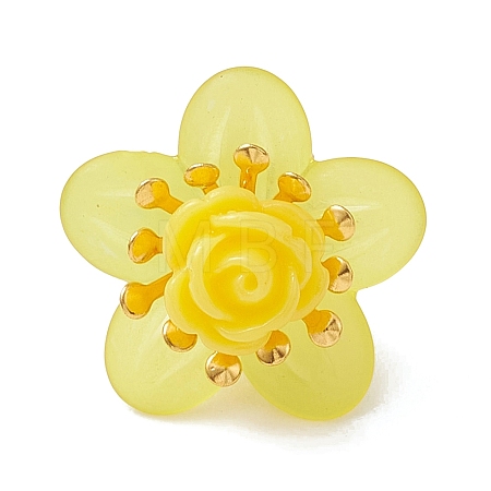 Glass Seed Beaded Rose Flower Pendants PALLOY-MZ01231-03-1