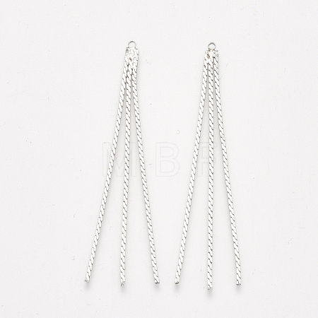 Brass Serpentine Chain Tassel Big Pendants X-KK-T035-133P-1
