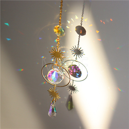 Quartz Crystal Big Pendant Decorations X-HJEW-PW0001-018D-1