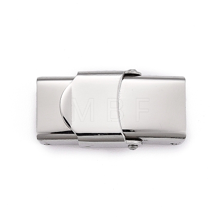 Tarnish Resistant Smooth Surface 201 Stainless Steel Watch Band Clasps STAS-R063-61-1