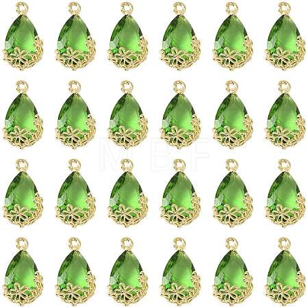 Transparent Glass Pendants GLAA-FZ0001-02G-1