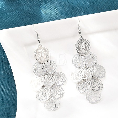Brass Dangle Earrings EJEW-B157-02C-P-1