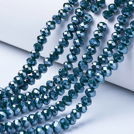Electroplate Glass Beads Strands EGLA-A044-P6mm-A12-1