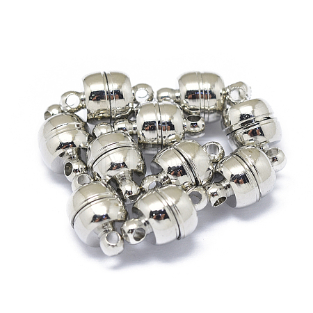 Rack Plating Brass Magnetic Clasps with Loops KK-F801-06-P-1