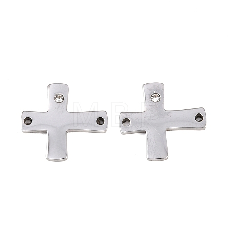 316 Surgical Stainless Steel Micro Pave Cubic Zirconia Links connectors STAS-K178-13P-1