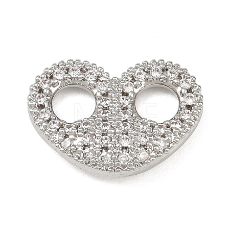 Brass Micro Pave Clear Cubic Zirconia Links Connector Charms LS-KK-K413-06P-1