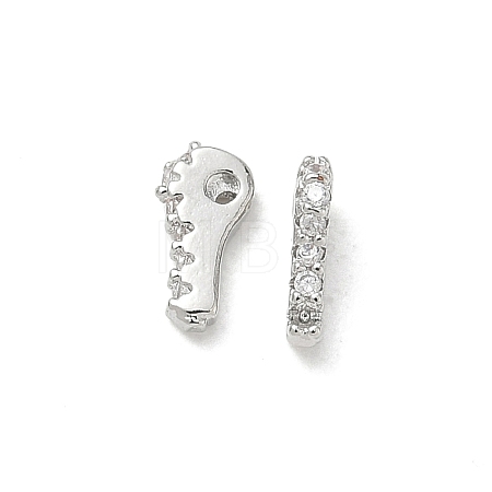 Brass Micro Pave Clear Cubic Zirconia Charms CU-CBA9FFD-01P-A-1