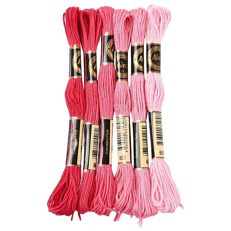 6Bundles 6 Colors Polyester Embroidery Floss OCOR-YW0001-24C-1