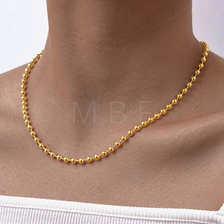 3MM 304 Stainless Steel Ball Chain Necklaces NJEW-D322-02G-1