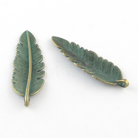 Zinc Alloy Leaf Pendants PALLOY-R065-009-LF-1