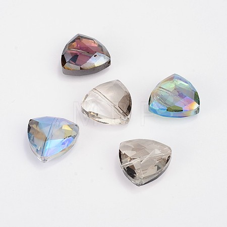 Electroplate Crystal Glass Triangle Beads X-EGLA-F068-M-1