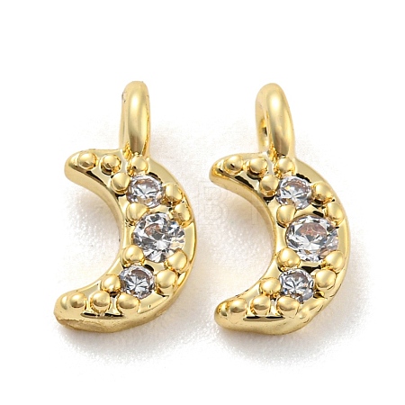 Rack Plating Brass Micro Pave Cubic Zirconia Charms KK-C038-02G-1