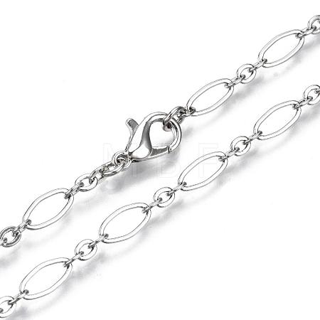 Brass Cable Chains Necklace Making MAK-S072-16A-P-1