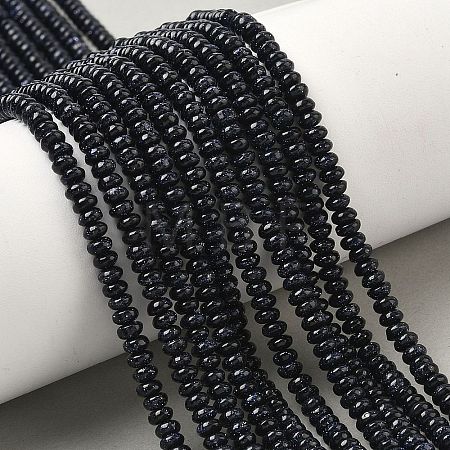 Synthetic Blue Goldstone Beads Strands G-K343-C52-01A-1