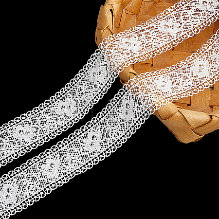5 Yards Polyester Flower Lace Trim Ribbons SRIB-CY0001-05-1