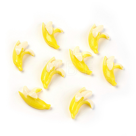 Banana Resin Cabochons CRES-R175-18-1