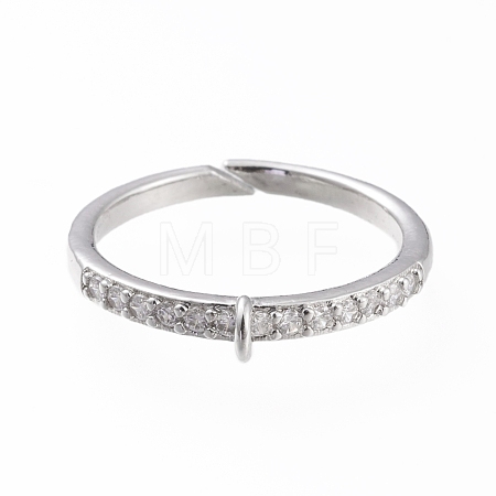Brass Cuff Finger Ring Settings KK-L155-34P-1