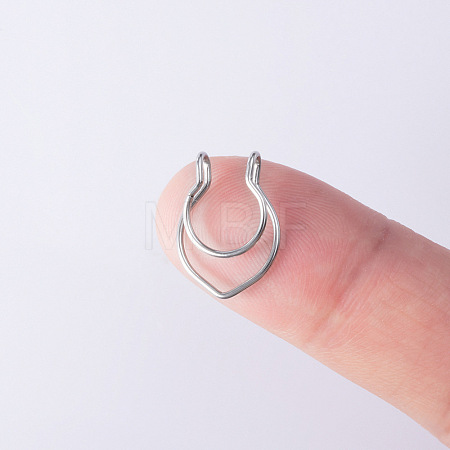 V-Shaped 316L Surgical Stainless Steel No Piercing Circular/Horseshoe Barbell Nose Rings WGED930-01-1
