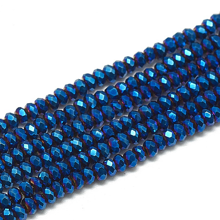 Electroplate Glass Beads Strands EGLA-Q112-C07-1