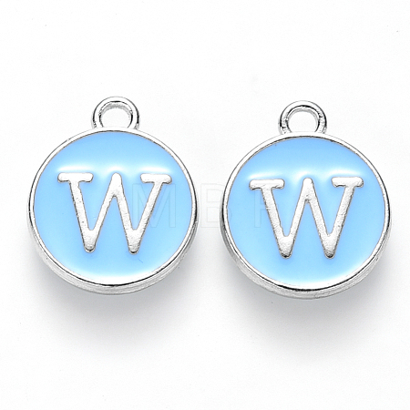 Platinum Plated Alloy Enamel Charms ENAM-S118-04W-P-1