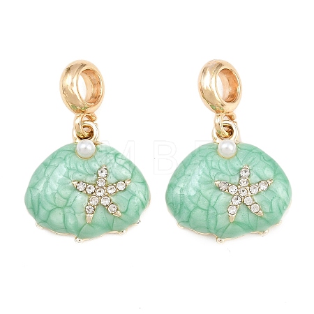 Alloy Enamel European Dangle Charms AL-CBAC2D3-04G-02-1